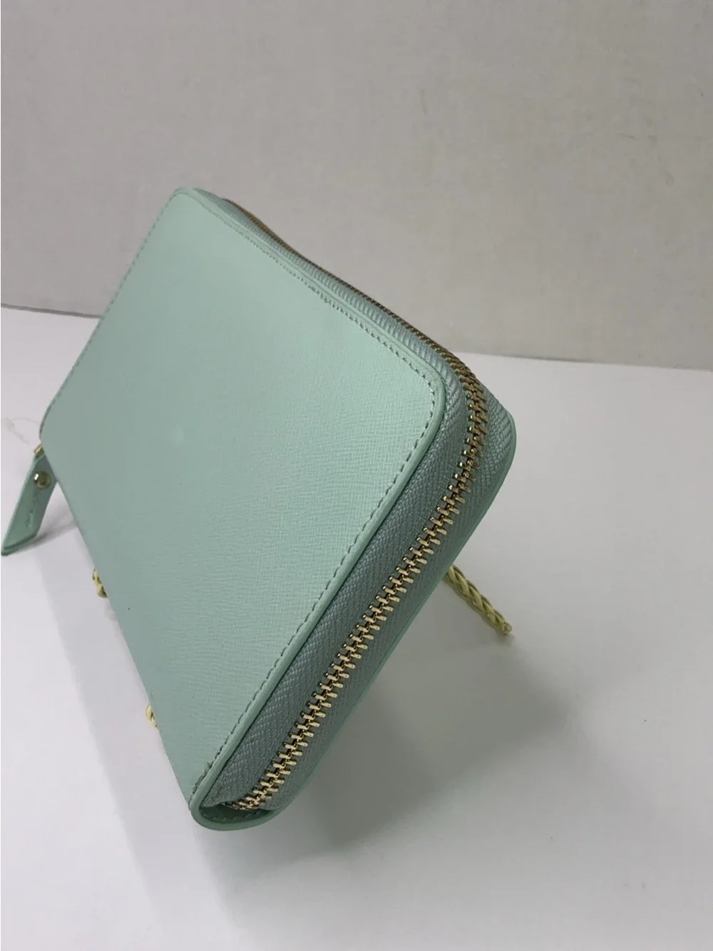 Neiman Marcus light green Saffiano Wallet